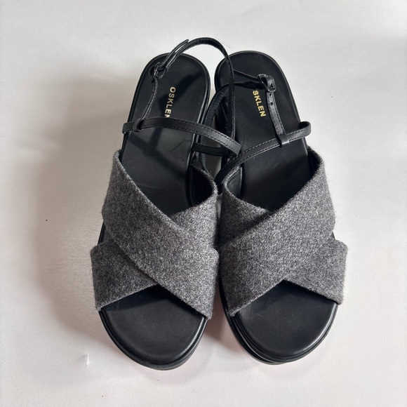 Osklen Black Wedge Platform Sandals - Picture 4 of 10